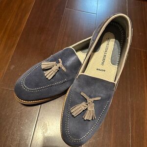 Johnston & Murphy Blue Suede Tassel Loafers